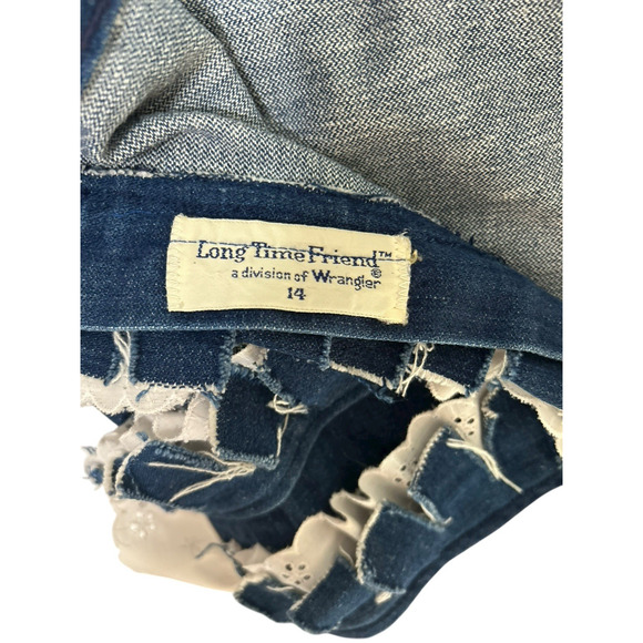 Vintage Wrangler Concho Bandana Fringe Denim Vest 14 Girls Patriotic Rodeo - Picture 3 of 11